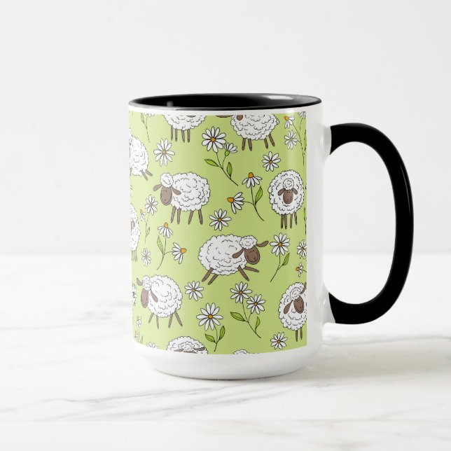 Mug Compter les moutons sur le vert de rosée miel (Droite)