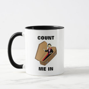 Mug Comptez sur moi, Vampire drôle de Halloween Pun