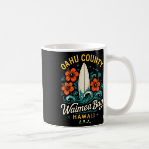 Mug Comté d'Oahu Waimea Y - Surf rétro Hawaï