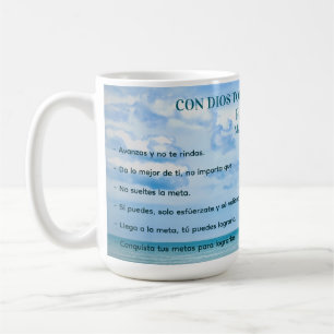 Mug Con Dios Todo Ciel Bleu Posible Conquista Metas