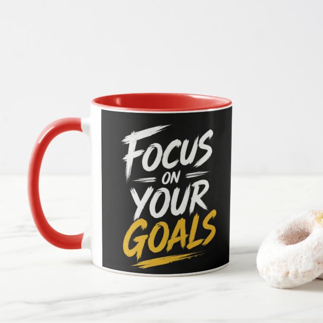 Mug Concentrez-vous sur vos objectifs Typographie moti (Avec donut)