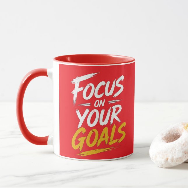 Mug Concentrez-vous sur votre objectifs Typographie mo (Avec donut)
