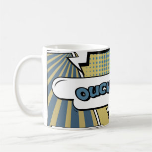 Mug concept créatif Abstrait comic pop art style blan