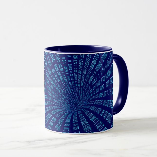 Mug Concept de flux de données de tunnel binaire bleu (Devant droit)