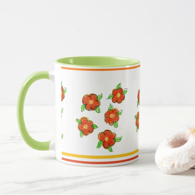 Mug Concepteur de fleurs orange (Avec donut)