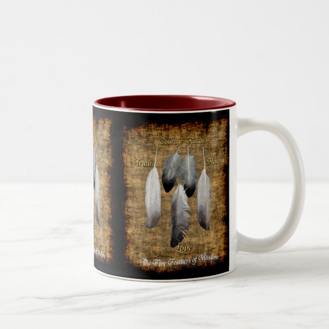 Mug concepteur de plumes de paix amérindiennes (Droit)