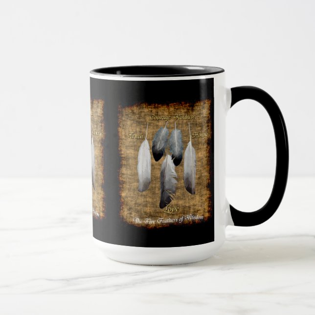 Mug concepteur de plumes de paix amérindiennes (Droite)