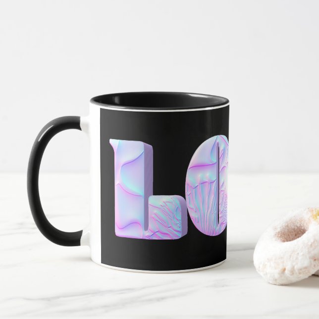 Mug Conception 3D LOVE, Graphique, Unique, Cool (Avec donut)