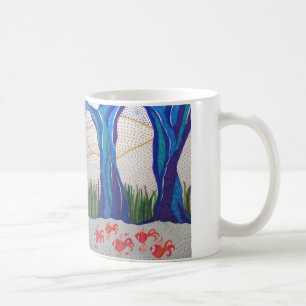 Mug Conception abstraite d'arbre et de poissons de