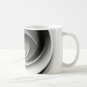 Mug Conception Abstraite Élégante en Spirale Noir et B