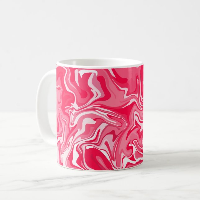Mug Conception Abstraite en rose et blanc (Devant gauche)