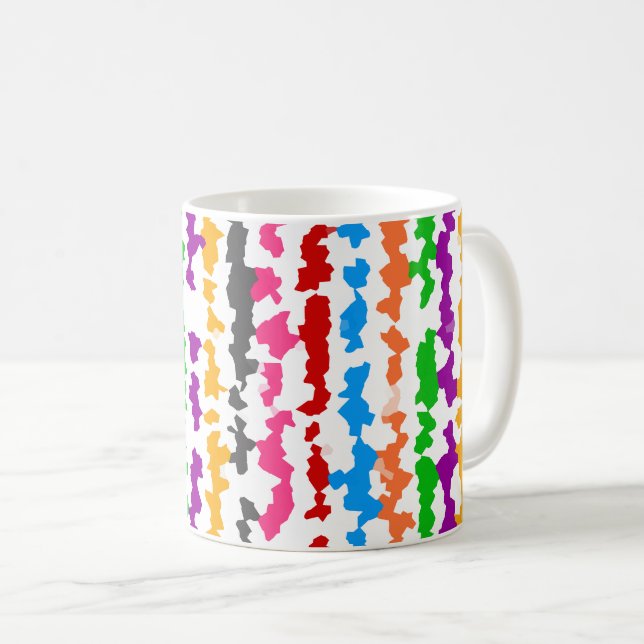 Mug Conception Abstraite Irrégulière Colorée Blanche (Devant droit)
