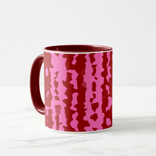 Mug Conception Abstraite Irrégulière Rose Marron Rouge (Devant gauche)