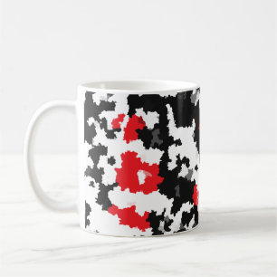 Mug Conception abstraite irrégulière rouge noir blanc