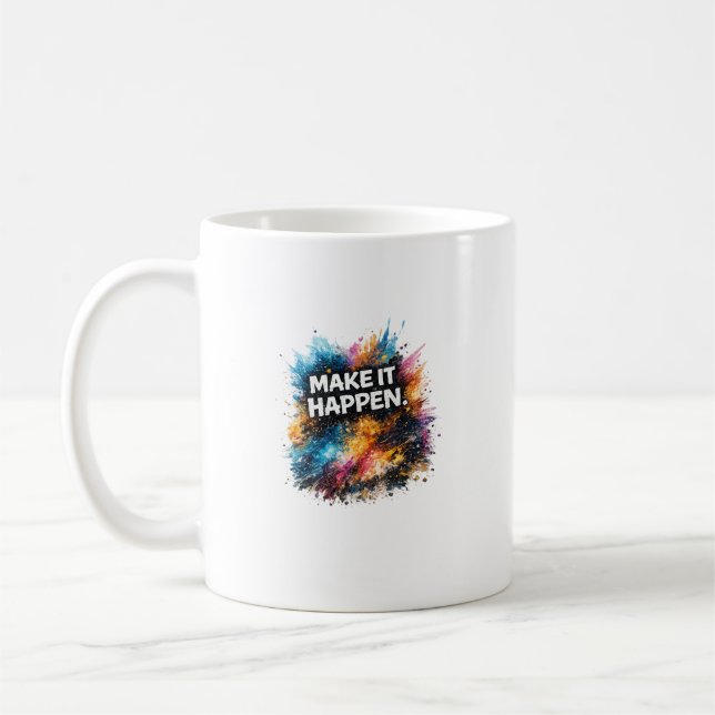 Mug Conception Abstraite Motivationnelle 'Faire Que Ce (Gauche)
