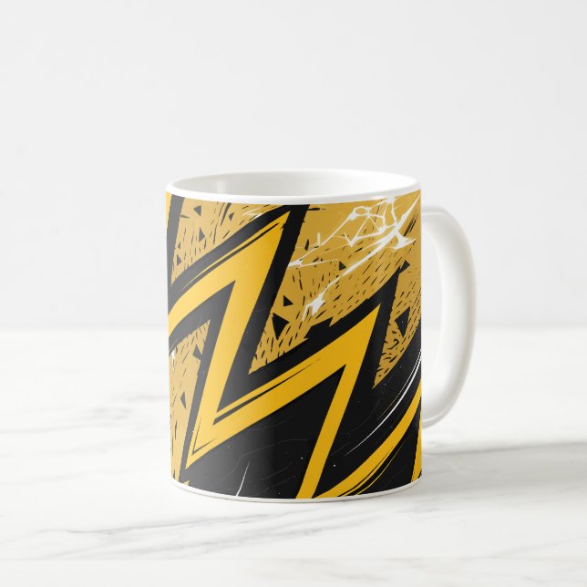 Mug Conception Abstraite Zigzag Gras (Devant droit)