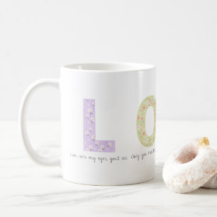 Mug Conception Acrostiche d'Initiale Florale ROMANTIQU