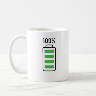 Mug Conception amusante de charge de batterie Café & T