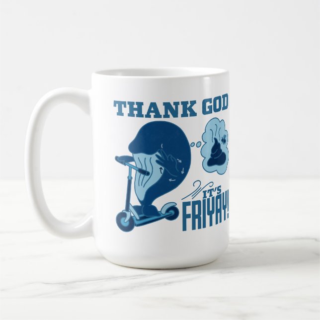 Mug Conception ASL vendredi - Dieu merci c'est vendred (Gauche)