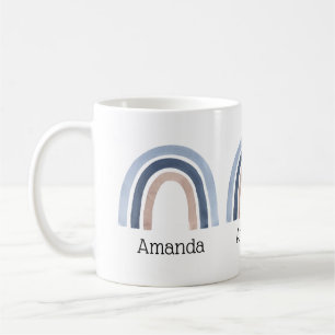 Mug Conception Bohème Arc-en-Ciel Bleu et Pêche