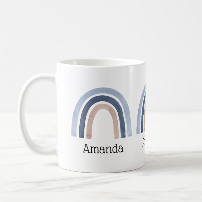 Mug Conception Bohème Arc-en-Ciel Bleu et Pêche (Gauche)