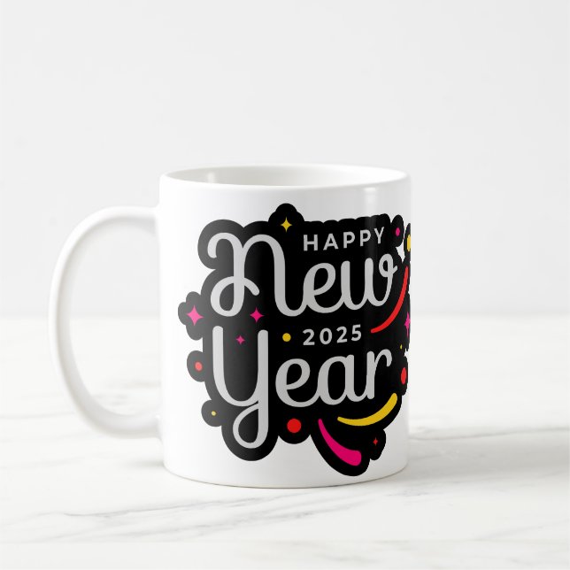 Mug Conception branchée et festive 2025 Bonne année (Gauche)