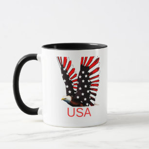 Mug Conception d'aigle chauve patriotique en vol