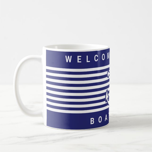 Mug Conception d'ancre nautique bleu marine et blanc r (Gauche)