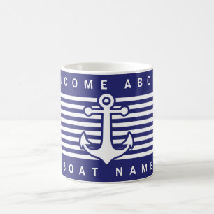 Mug Conception d'Ancres nautiques Bleu Bleu Bleu Blanc