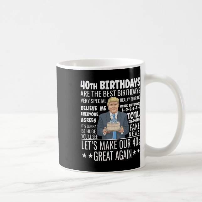 Mug Conception d'anniversaire 40 ans - Citation drôle  (Droite)