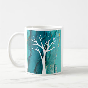 Mug Conception d'arbre abstrait avec fond en marbre