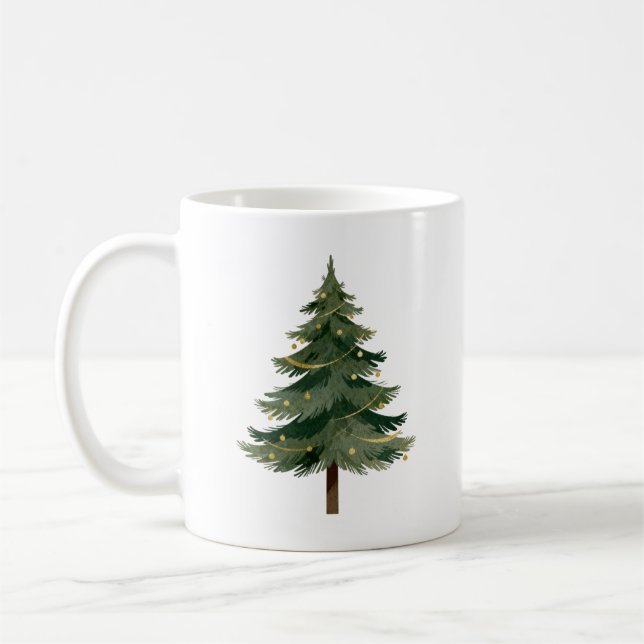 Mug Conception d'arbre de Noël minimaliste (Gauche)