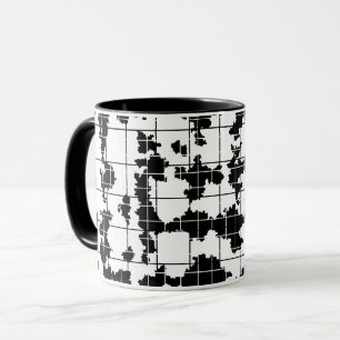 Mug Conception d'art abstrait organique noir et blanc