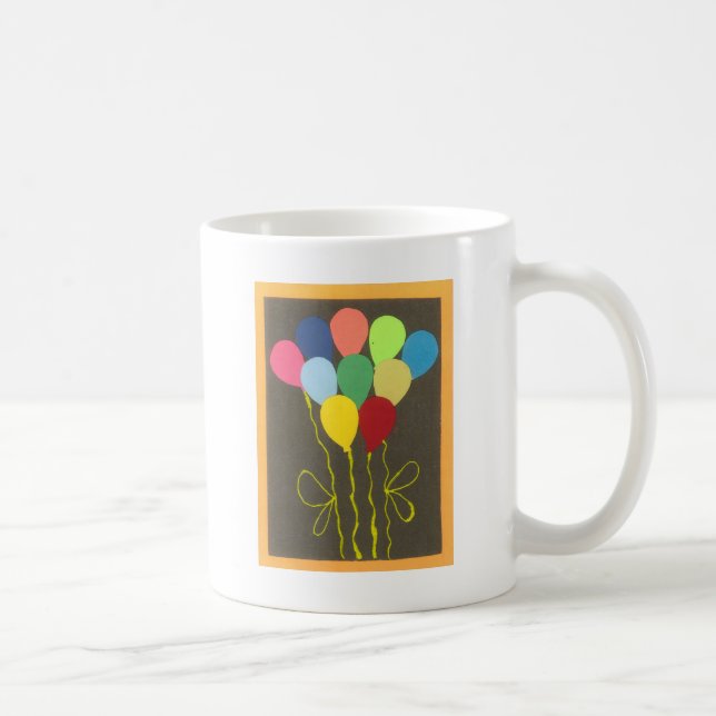 Mug Conception d'art graphique de ballons d'anniversai (Droite)
