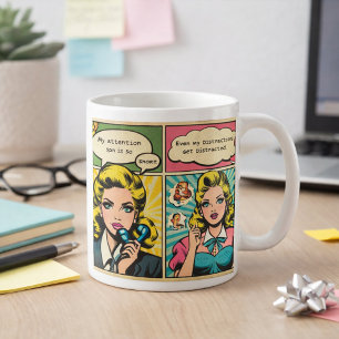 Mug Conception d'art pop rétro bande dessinée cartoon
