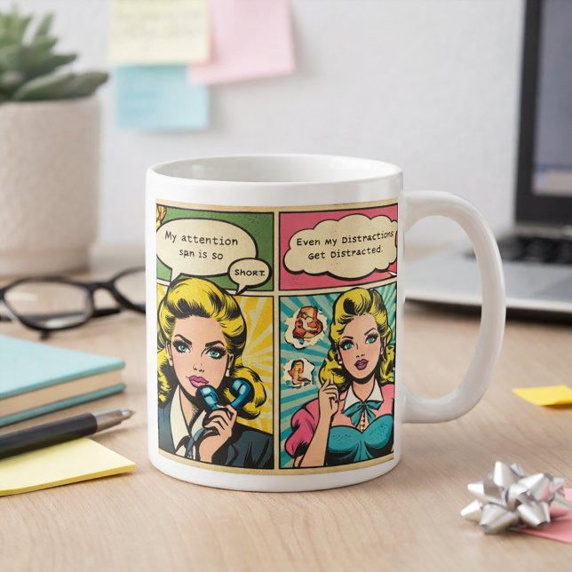 Mug Conception d'art pop rétro bande dessinée cartoon (Créateur téléchargé)