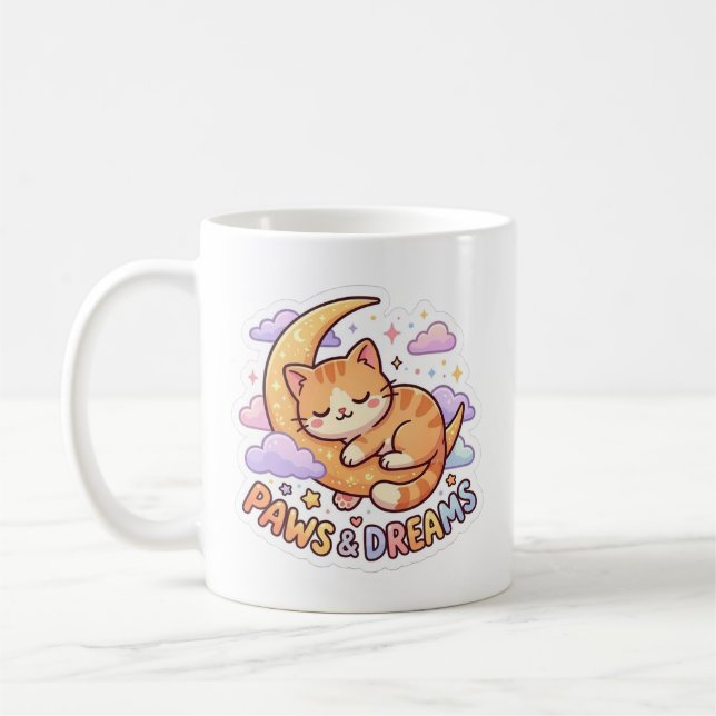 Mug Conception d'autocollant de chat mignon endormi su (Gauche)