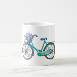 Mug Conception de aquarelle de bicyclette florale Bohè