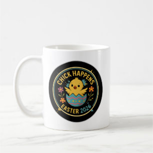 Mug Conception de badge Pâques 2026 – Chick Happens