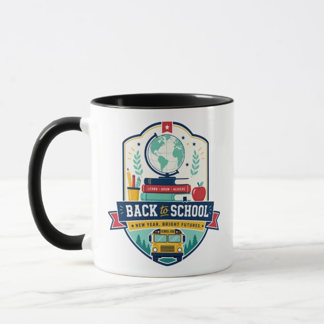 Mug Conception de badge Retour à l'école (Gauche)