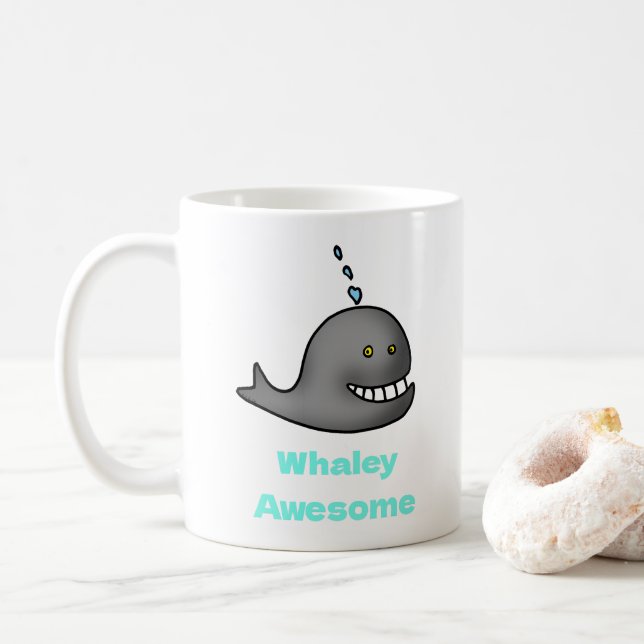 Mug Conception de baleine drôle et géniale avec un jeu (Avec donut)