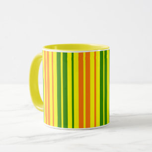 Mug Conception de bandes verticales orange jaune vert