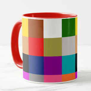 Mug Conception de blocs de couleur gras multicolores 