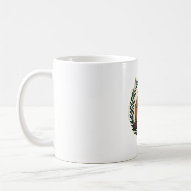 Mug Conception de bois botanique de coeur de paresseux (Gauche)