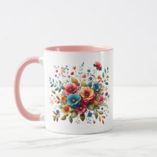 Mug Conception de bouquet floral coloré-58576