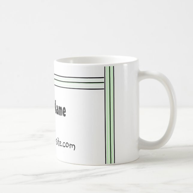 Mug Conception de bureau à rayures noires et vertes (Droite)