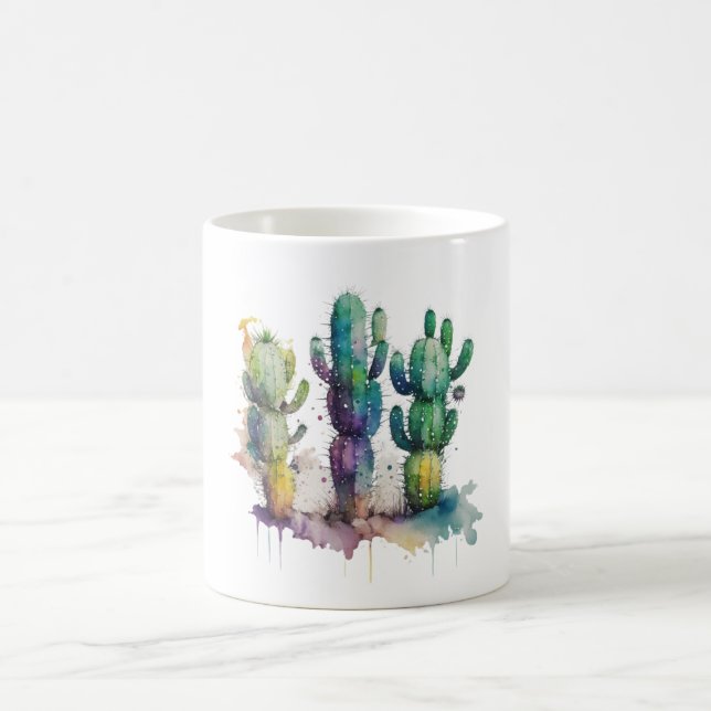 Mug Conception de cactus avec plaques colorées (Centre)