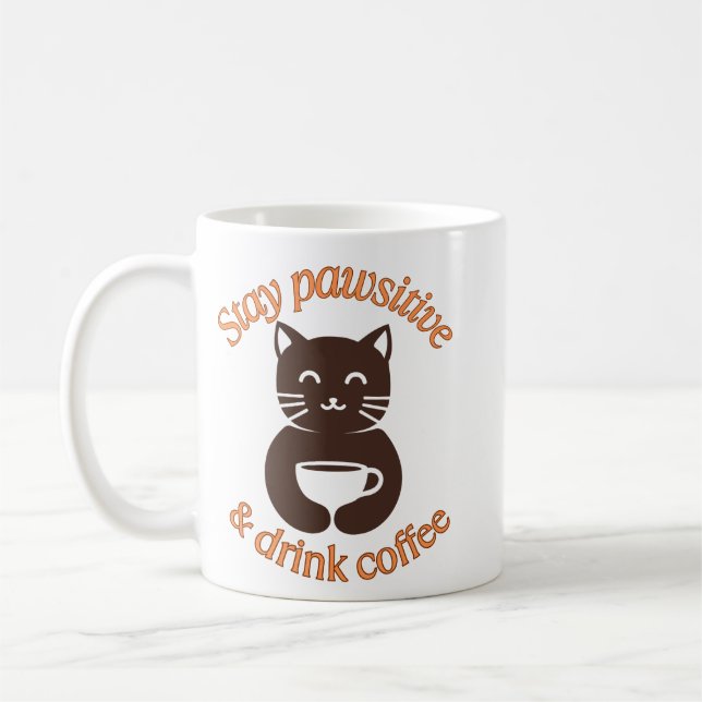 Mug Conception de café de chat de séjournez à la mode (Gauche)