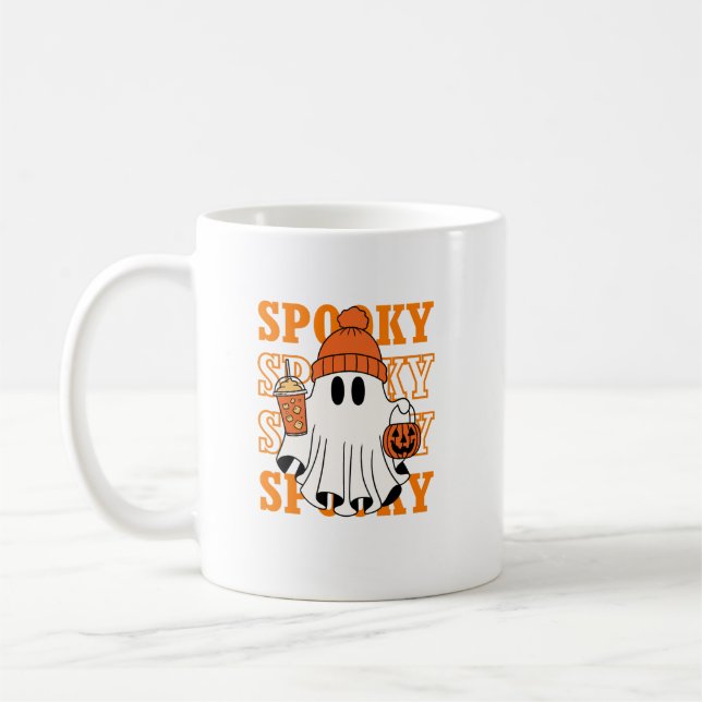 Mug Conception de café Halloween Ghost éffrayant (Gauche)