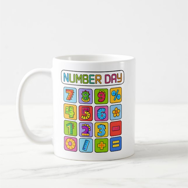 Mug Conception de calculatrice d'icônes de mathématiqu (Gauche)